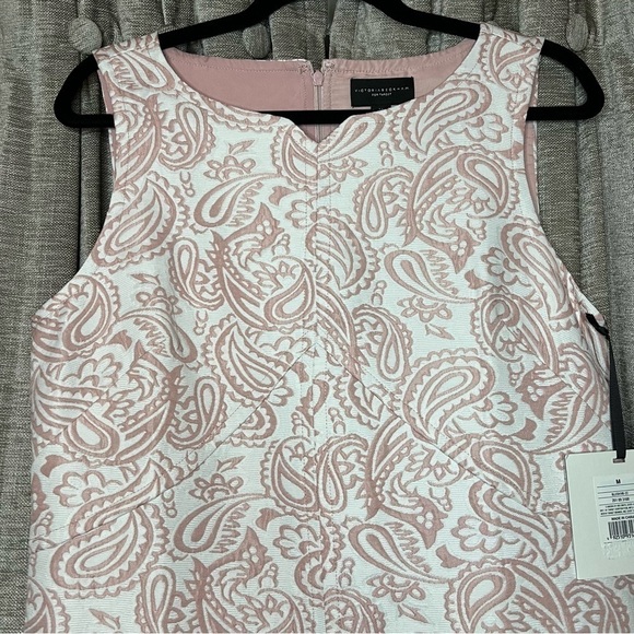NWT Victoria Beckham Target Blush Pink Jacquard Mod Shift Dress Size Medium - Picture 7 of 15